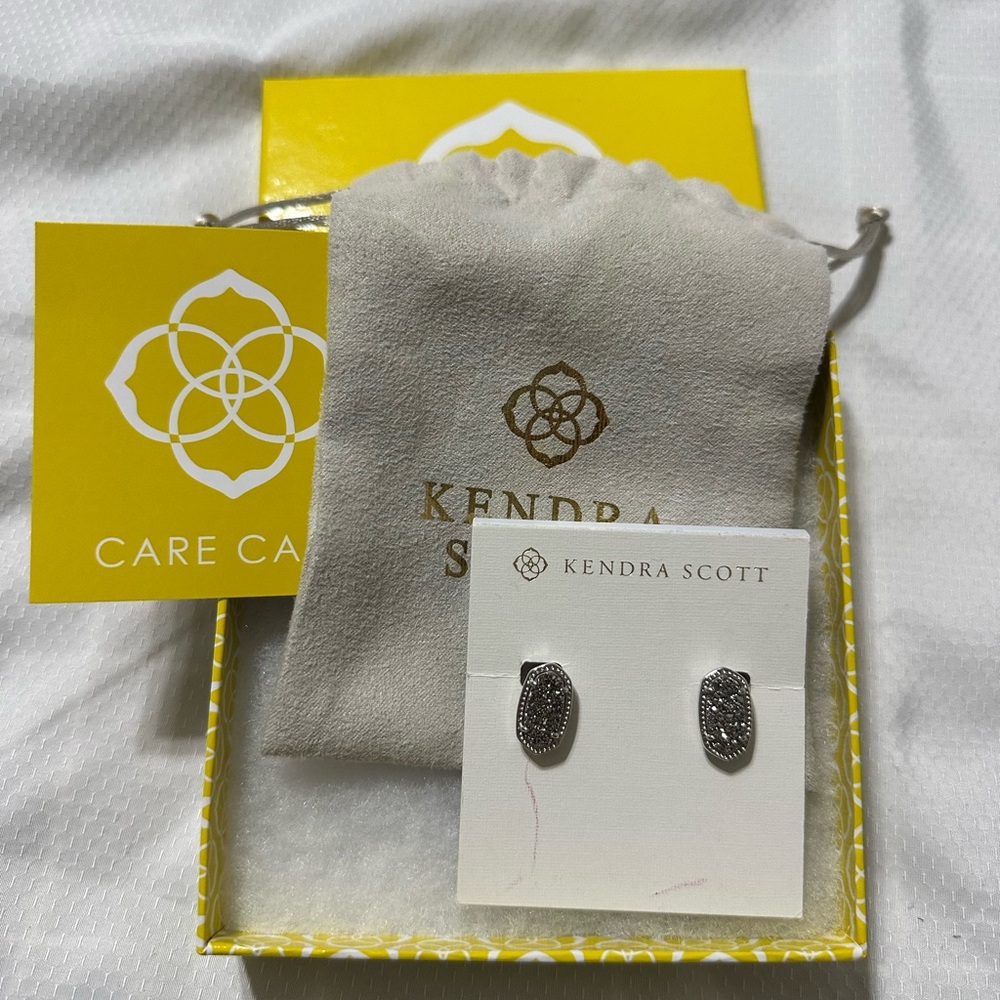 Kendra Scott Glittering Silver Clip On Earrings